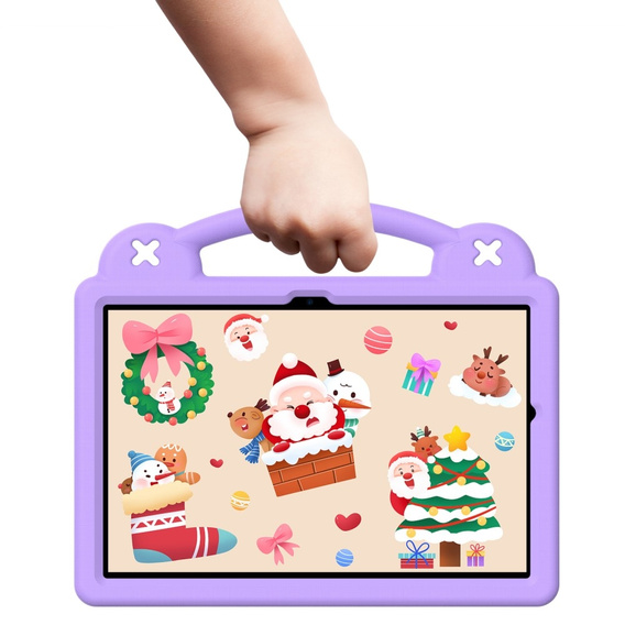 Детский чехол для Samsung Galaxy Tab A9+, Cute Patterns, с подставкой, фиолетовый