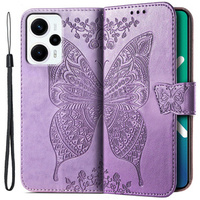 Чохол-книжка для Xiaomi Poco F5, Butterfly, фіолетовий