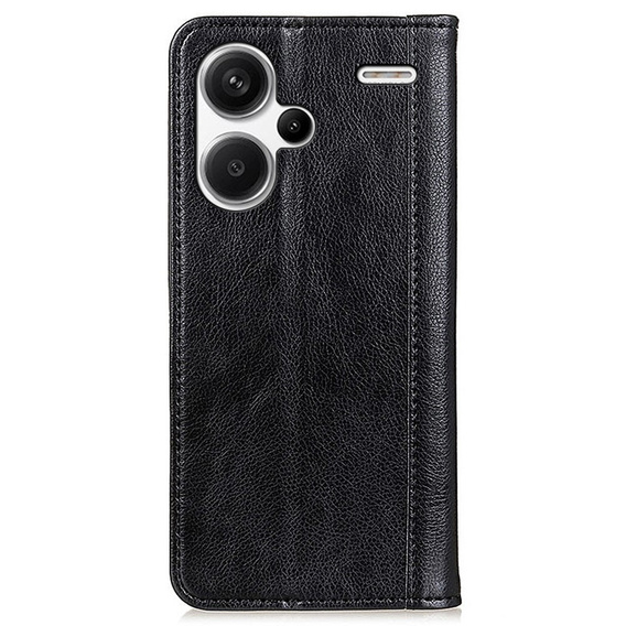 Чехол до Xiaomi Redmi Note 13 Pro+, Wallet Litchi Leather, чёрный