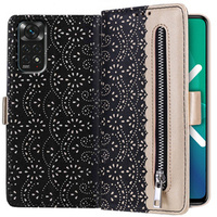 Чохол-кришка для Xiaomi Redmi Note 11 4G / Note 11S 4G, Wallet Pocket Zipper Lace, чорний