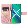 Откидной чехол для Oppo Reno 10 / 10 Pro, Butterfly, розовый rose gold