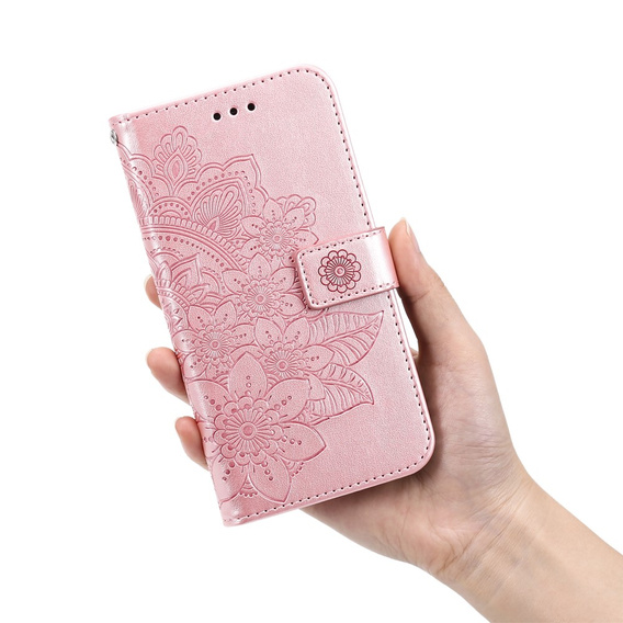 Откидной чехол для Xiaomi Redmi 13C / Poco C65, Mandala Flower, розовый