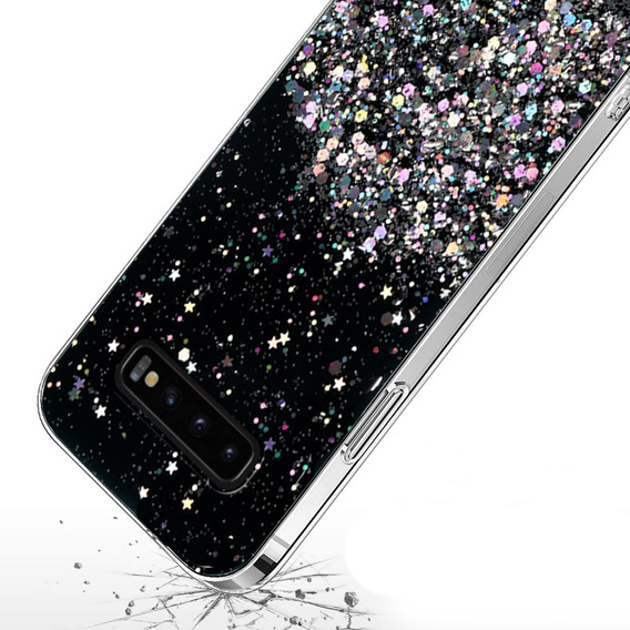 Чехол до Samsung Galaxy S10 5G, Glittery, чёрный