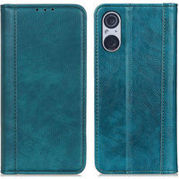 Чехол до Sony Xperia 5 V, Wallet Litchi Leather, зелёный