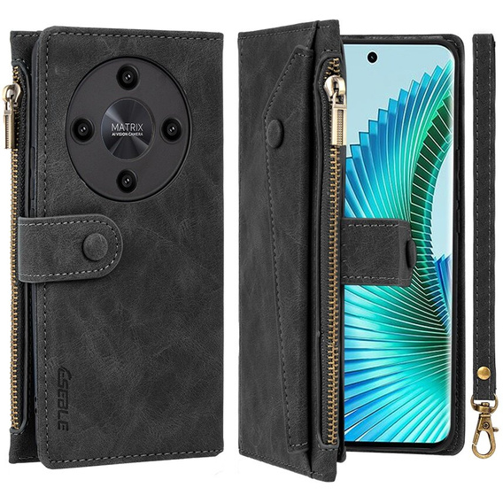 Чохол-книжка для Honor Magic 6 Lite 5G, Wallet Zipper Pocket, чорний