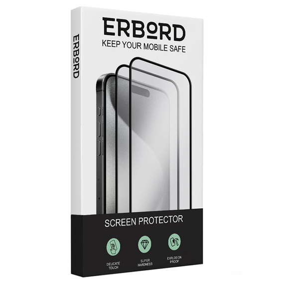 2x закаленное стекло ERBORD для камеры iPhone 15 Pro 