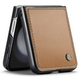 Чохол для Samsung Galaxy Z Flip6 5G, CASE Litchi Leather, коричневий