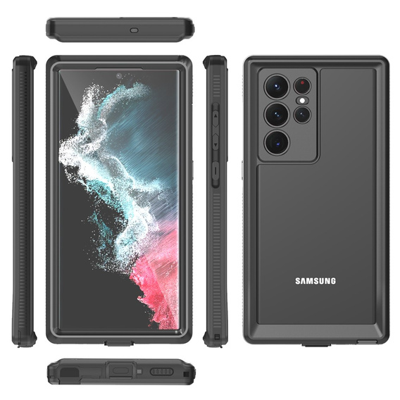 Водонепроникний чохол IP68 для Samsung Galaxy S22 Ultra, Redpepper, чорний