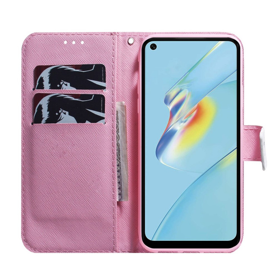 Чохол-книжка для Oppo A17, Wallet, kwiat, білий