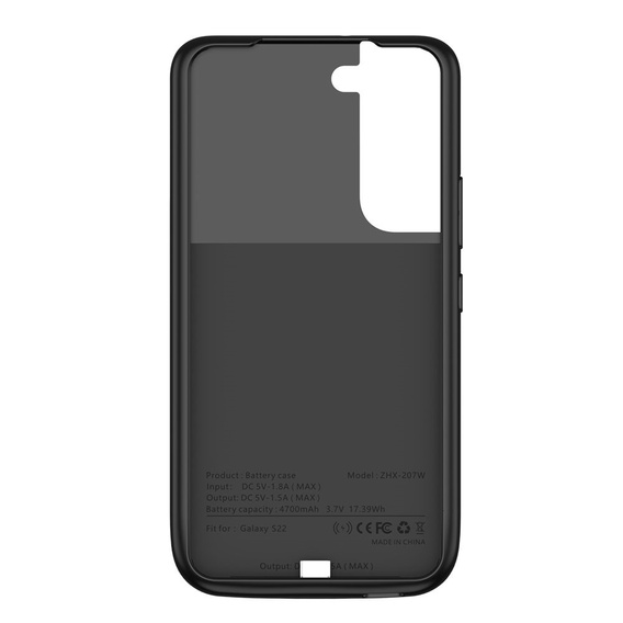 Чохол з батареєю 4700mAh до Samsung Galaxy S22, Black