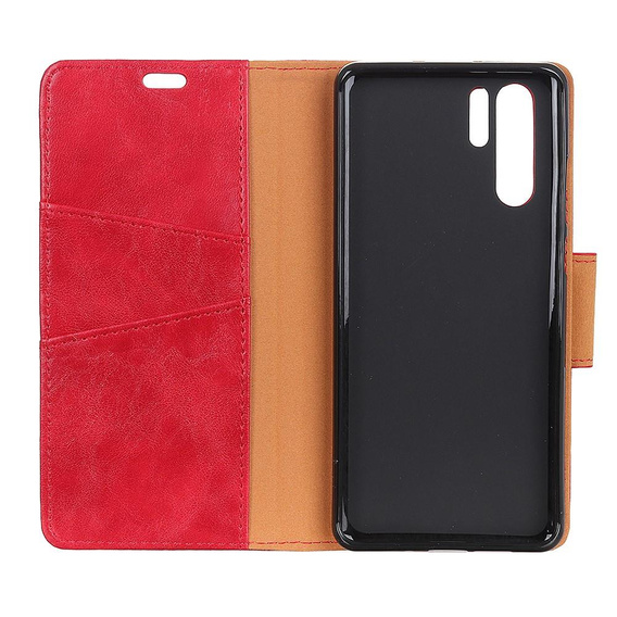 Откидной чехол для Huawei P30 Pro, Split Leather Wallet, красный