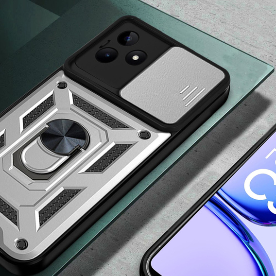 Чехол NOX Camera Slide Realme C53 4G, CamShield Slide, серебро