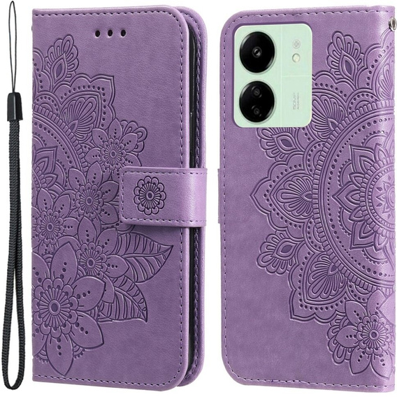 Чохол-книжка для Xiaomi Redmi 13C / Poco C65, Mandala Flower, фіолетовий