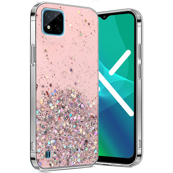 Чехол до Vivo Y21/Y21s/Y33s, Glittery, розовый