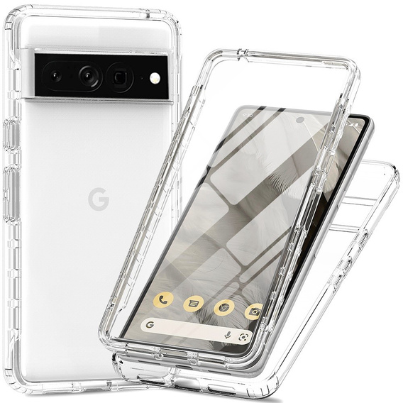 Чoхол Shockproof до Google Pixel 7 Pro 5G, із захисним екраном, прозорий