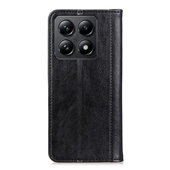 Чехол до Xiaomi 14T, Wallet Litchi Leather, чёрный