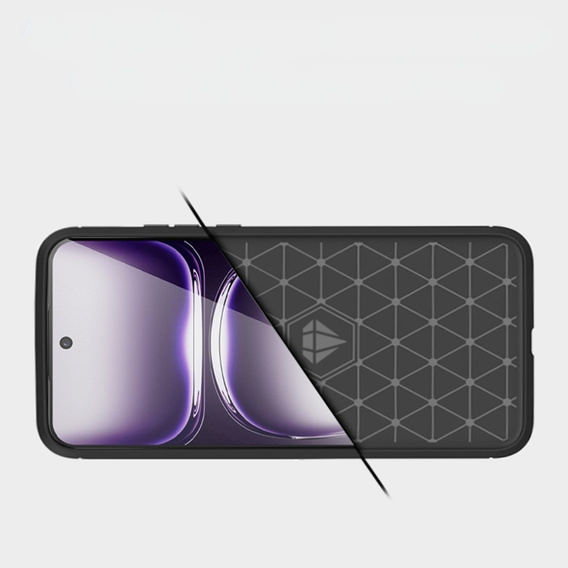 Чехол до Oppo Reno 12, Carbon, чёрный