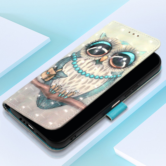 Чохол-книжка для Samsung Galaxy A25 5G, Light Spots Decor, Owl + скло 9H