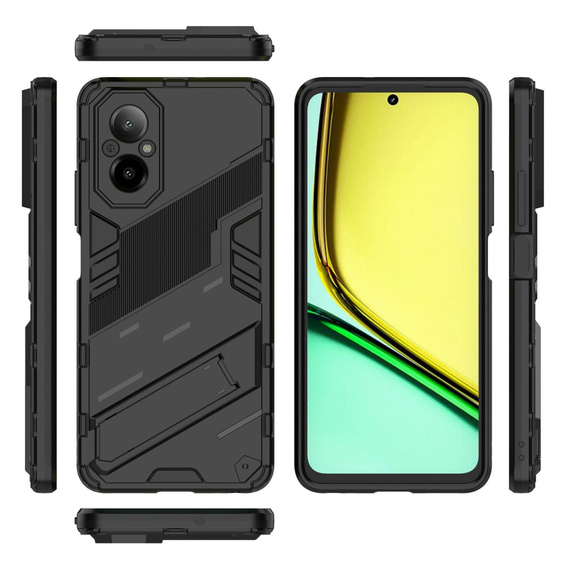 Чехол для Realme C67, Military kickstand, чёрный