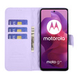 чехол-крышка для Motorola Moto G24 / G24 Power / G04, Rhombus Crossbody Leather, фиолетовый