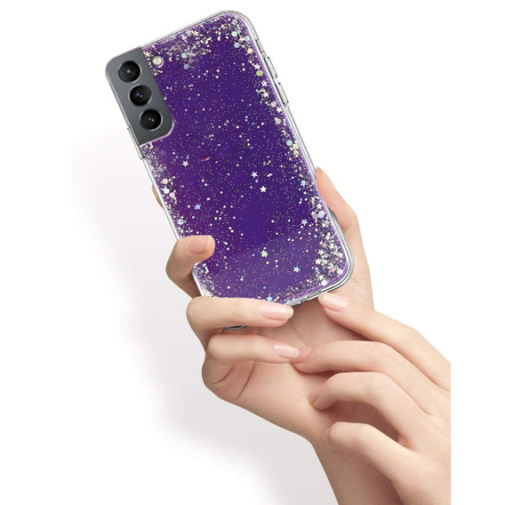 Чехол до Samsung Galaxy S21, Glittery, фиолетовый