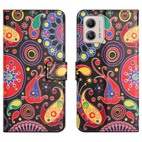 Откидной чехол для Motorola Moto G53 5G / G23 / G13, Wallet, colorful jellyfish, чёрный