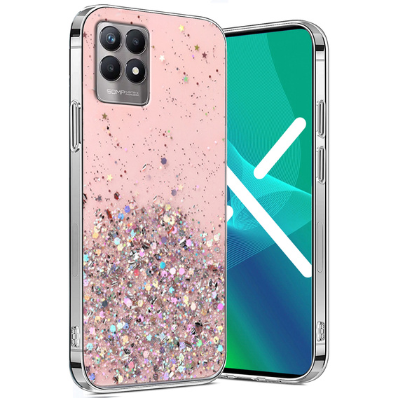 Чехол до Realme 8i, Glittery, розовый