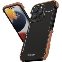 Чехол R-JUST для iPhone 13, Alu Wood Bumper, черный