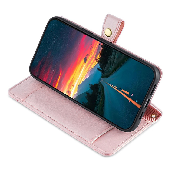 Откидной чехол для Oppo Reno 11F 5G, Wallet Zipper Pocket, розовый