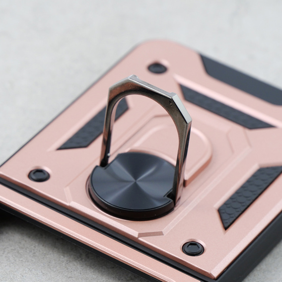 Бронированный Чехол до Samsung Galaxy Z Flip5 5G, Nox Case Ring, розовый rose gold