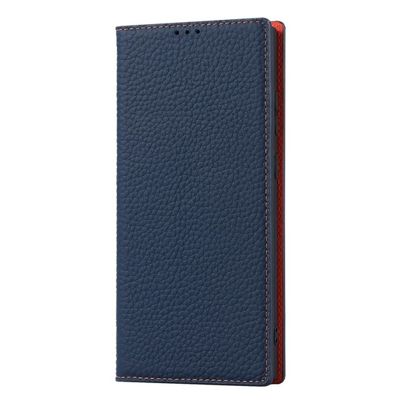 Кожаный чехол для Samsung Galaxy S23 Plus, ERBORD Grain Leather, темно-синий