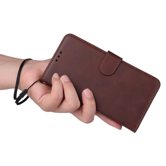 Чохол-книжка для Realme C67, Leather Wallet, коричневий