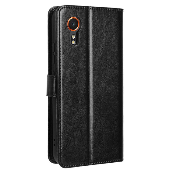 Откидной чехол для Samsung Galaxy Xcover 7, Crazy Horse Wallet, чёрный