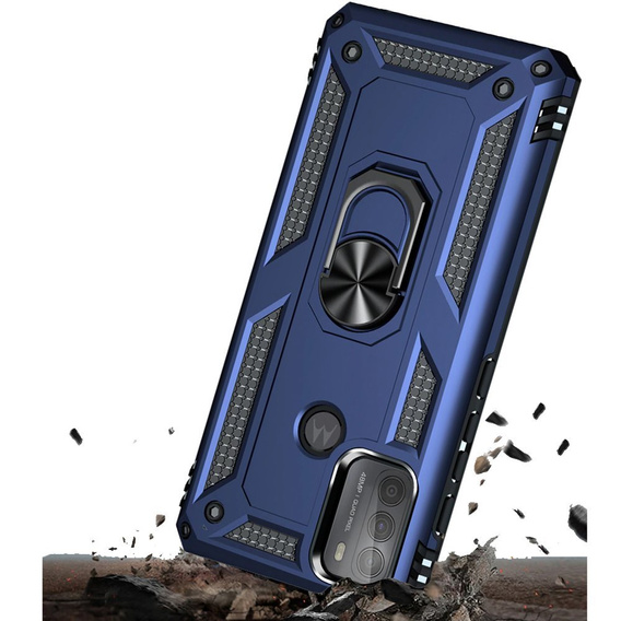 Бронированный Чехол до Motorola Moto G50, Nox Case Ring, синий