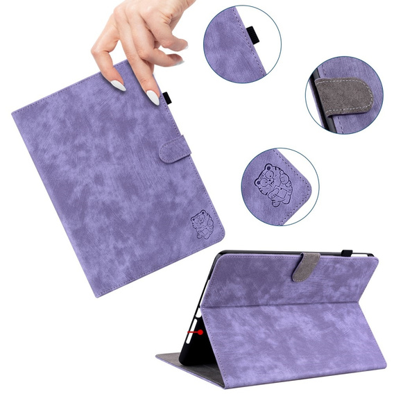 Чехол до Samsung Galaxy Tab S9, Wallet Pen Slot, фиолетовый