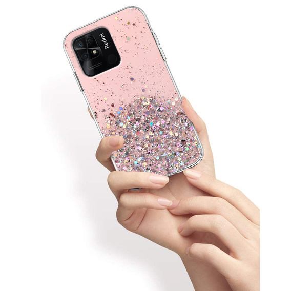 Чехол до Xiaomi Redmi 10C, Glittery, розовый