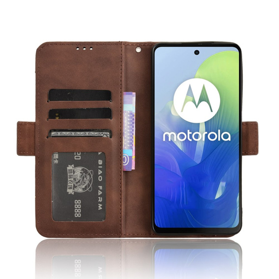 Откидной чехол для Motorola Moto G24 / G24 Power / G04, Card Slot, коричневый