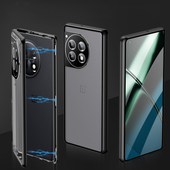 Чехол для OnePlus 12 5G, Magnetic Dual Glass, чёрный