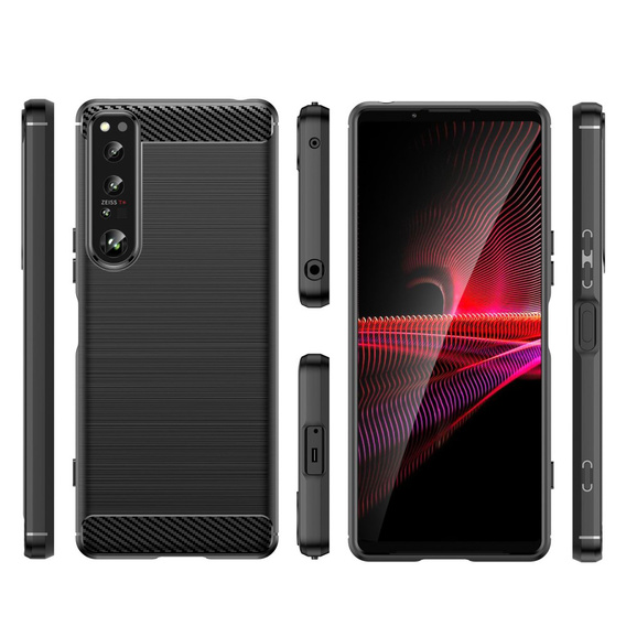 Чехол до Sony Xperia 1 IV, Carbon, чёрный