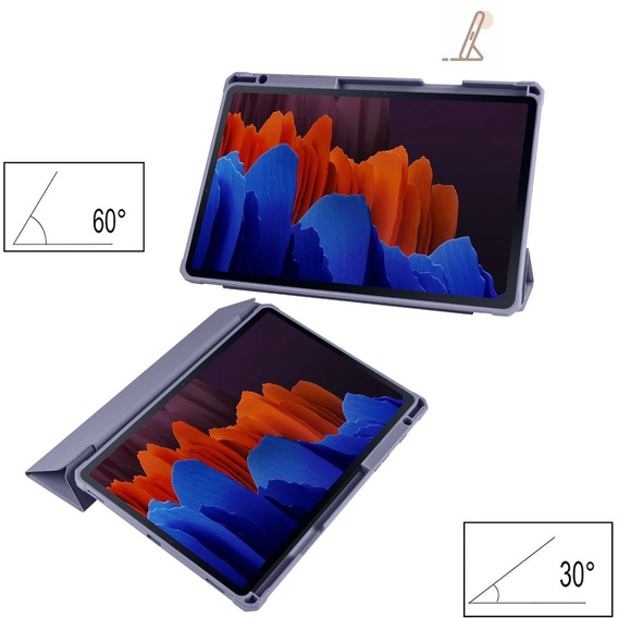 Чехол для Samsung Galaxy Tab S7 Plus / Tab S7 FE, Smartcase Hybrid, с местом для стилуса, фиолетовый