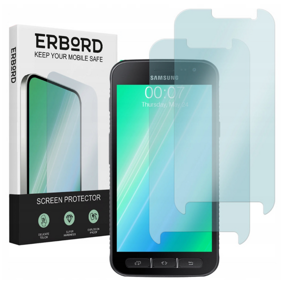 2x Загартоване скло для Samsung Galaxy Xcover 4/4S, ERBORD 9H Hard Glass на екрані