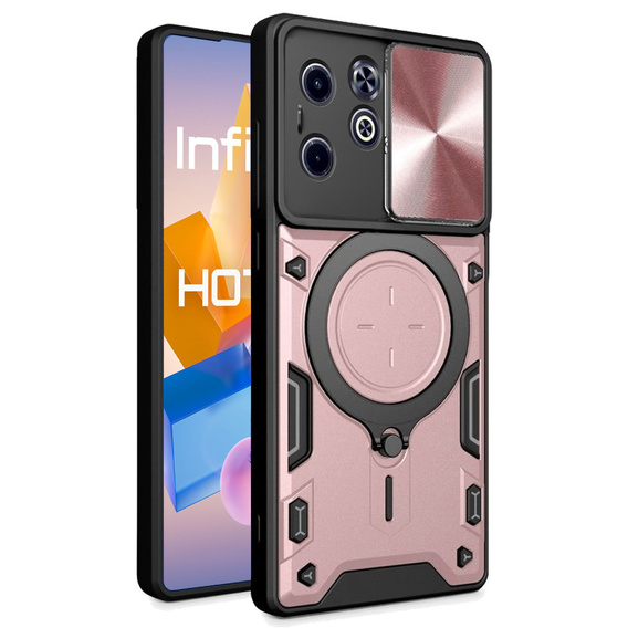 Бронированный чехол для Infinix Hot 40i, CamShield Slide, розовый rose gold