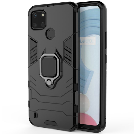 Чехол до Realme C21Y, Kickstand Ring, чёрный