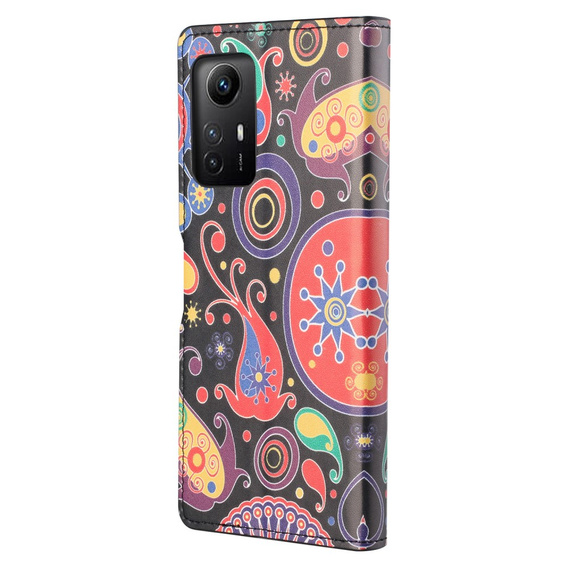 Откидной чехол для Xiaomi Redmi Note 12S, Wallet, colorful jellyfish, чёрный