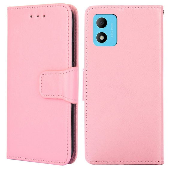 Откидной чехол для TCL 305i, PU Leather Wallet Case, розовый