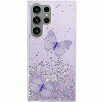 Чохол для Samsung Galaxy S24 Ultra, Glitter Butterfly, фіолетовий