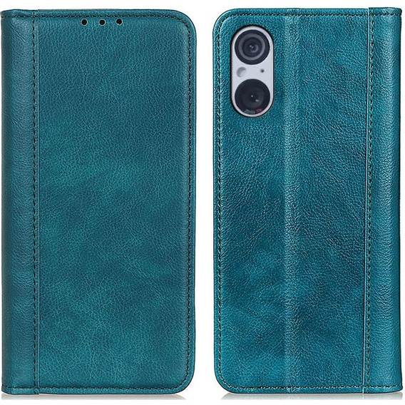 Чехол до Sony Xperia 5 V, Wallet Litchi Leather, зелёный