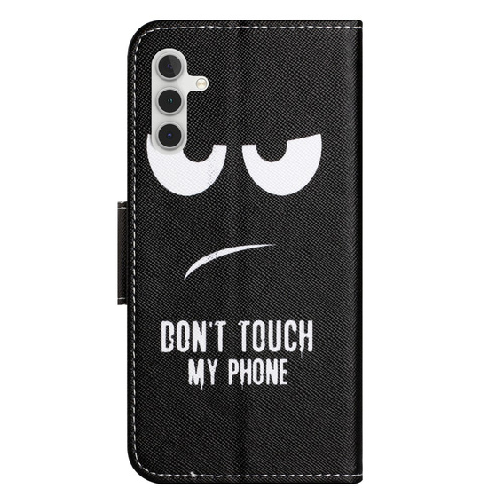 Откидной чехол для Samsung Galaxy M15 5G, Wallet, Don't Touch My Phone чёрный