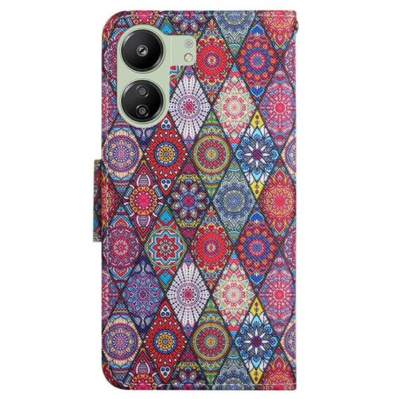 Откидной чехол для Xiaomi Redmi 13C / Poco C65, Wallet, Kaleidoscope, разноцветный