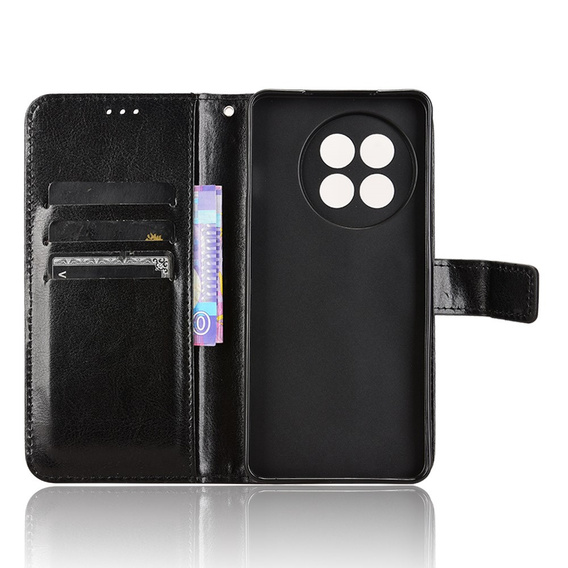 Футляр з клапаном для OnePlus 13R, Crazy Horse Wallet, чорний